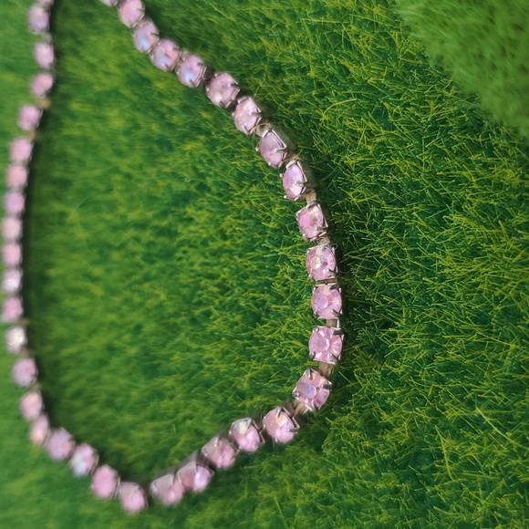 Pink Starfire Crystal Anklet B3023 - Picture 2 of 3